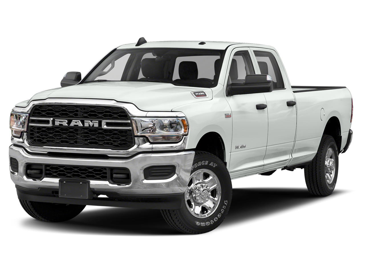 2020 RAM 3500 Lone Star in Bright White Clearcoat — front three-quarter view