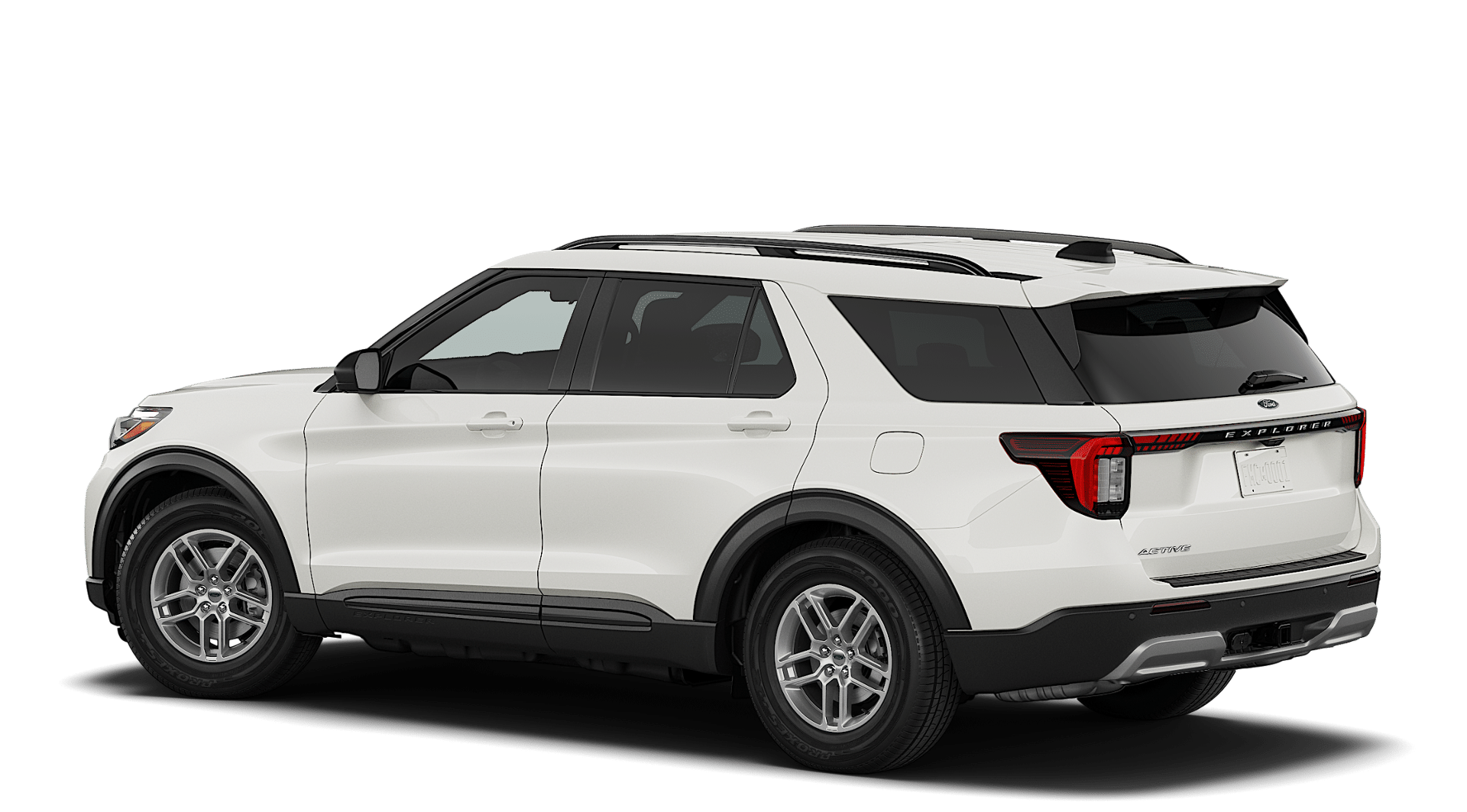 2026 Ford Explorer Active in Star White Metallic Tri-Coat — front three-quarter view