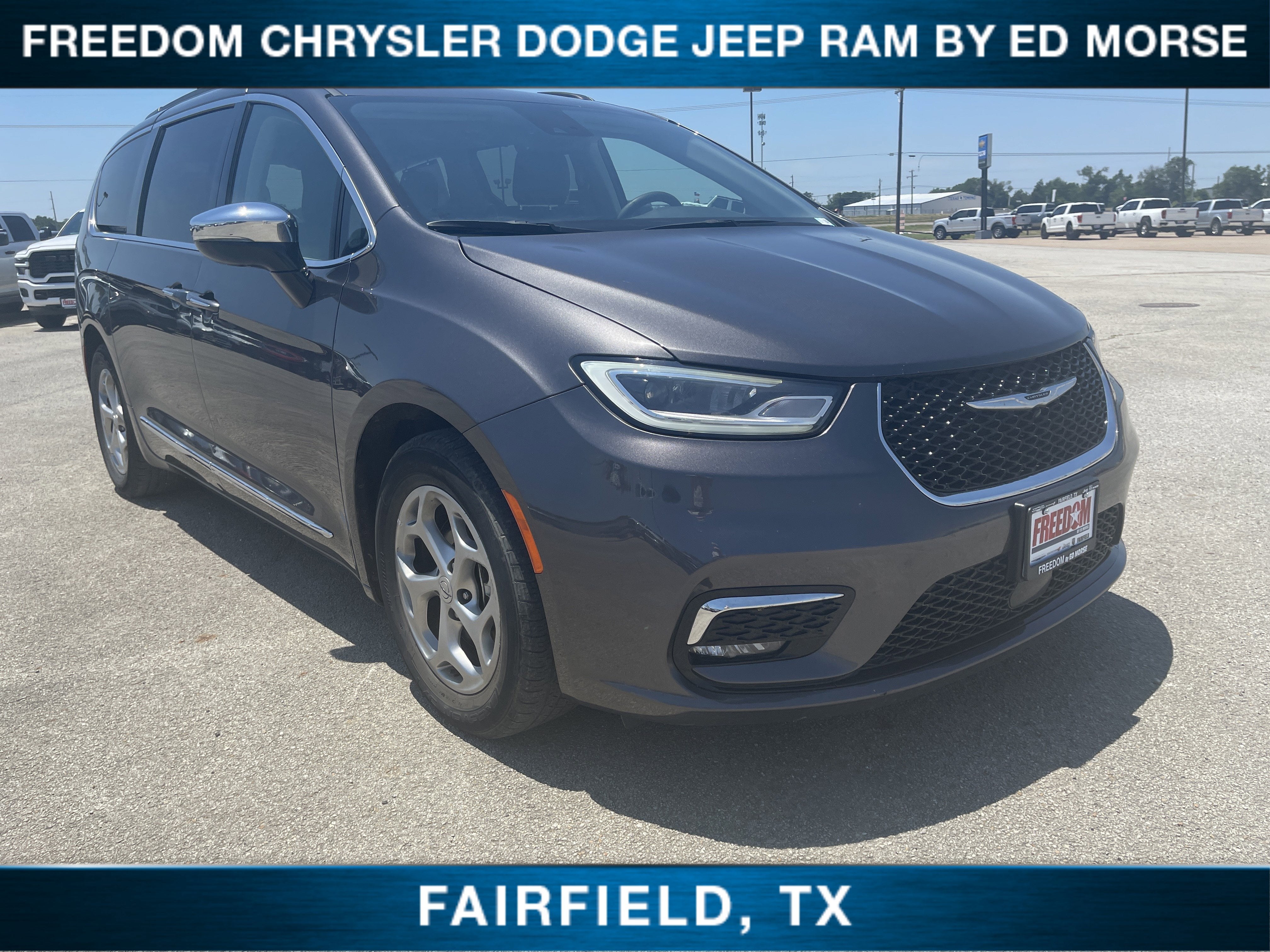 2023 Chrysler Pacifica Limited in Granite Crystal Metallic Clearcoat — front three-quarter view