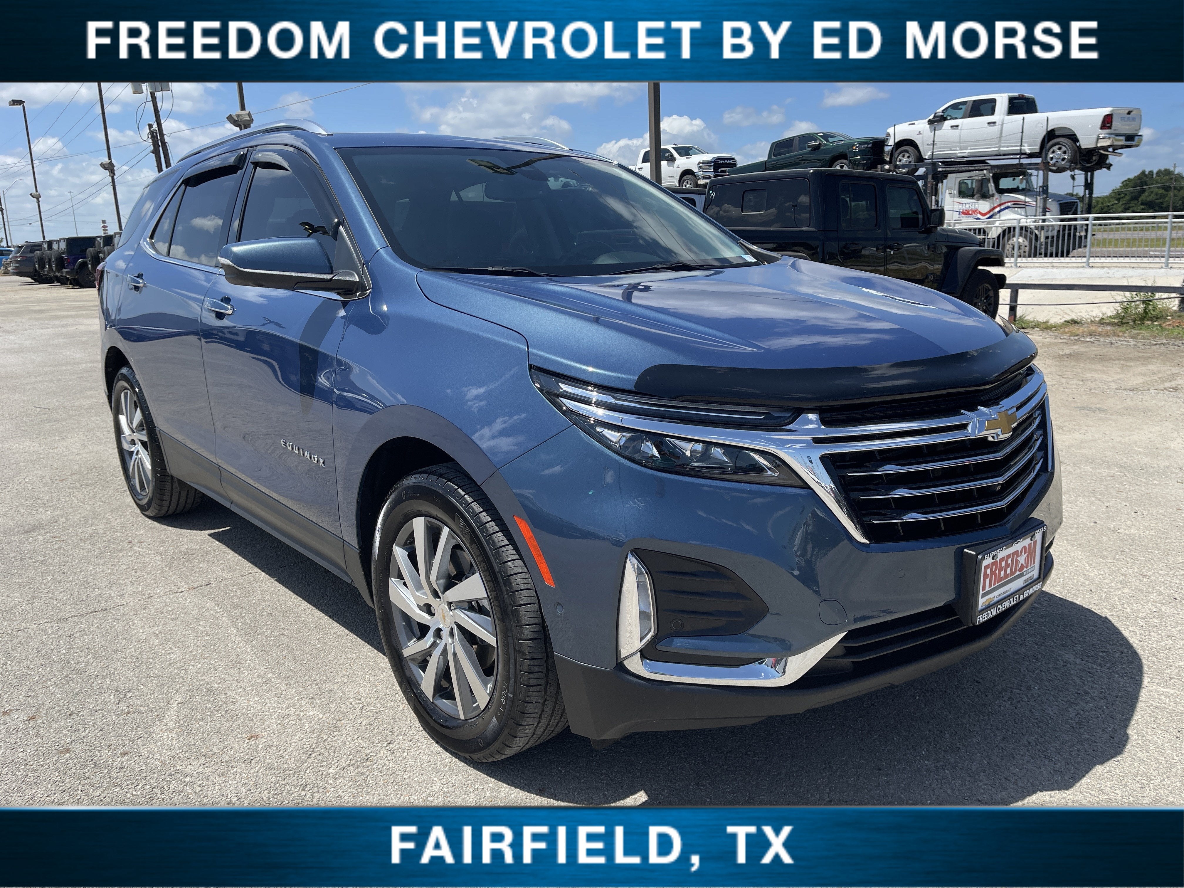 2024 Chevrolet Equinox Premier in Lakeshore Blue Metallic — front three-quarter view